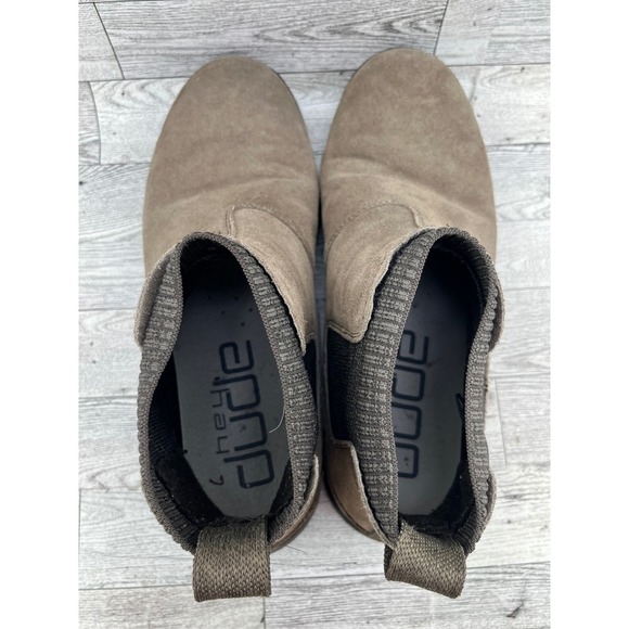 Hey Dude Scott Suede Fossil Men Chelsea Boots Size 10 Slip On Brown 112384962 main image 4